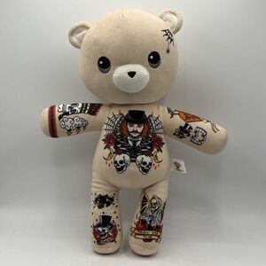 Theodore the Undertaker Tattoo Zoo 8 inch Sprout Tattooed Plush Bear Beige